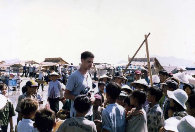 Wielad amongst the midgets of Long Hai fishing village April 1995